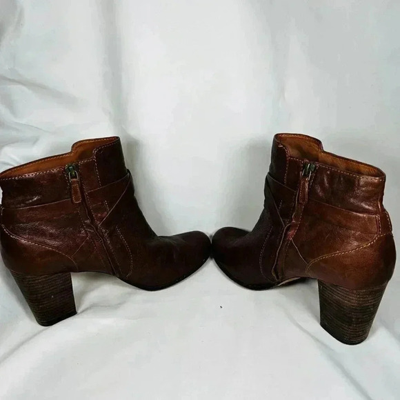 Cole Haan Grand OS Size 11B Boots Brown Leather Block Heel Buckle - Picture 6 of 12